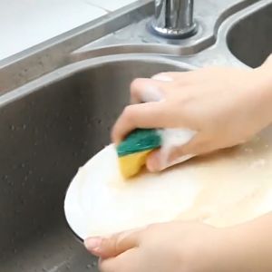 Busa Cuci Piring Sabut Hijau Sponge Spon Spons Kuning Kotak 2 sisi 1PC