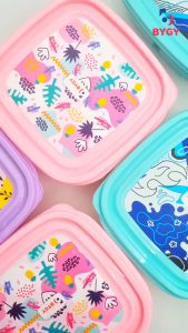 Kotak tempat Makan 1300ml HINATA Lunch Box Souvenir Ulang Tahun Bahan tebal Merek Biggy BPA FREEwe