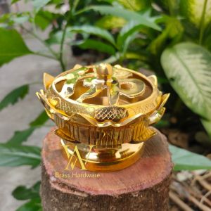 Tempat Dupa Buhur Kemenyan Bokor Hio Lo Teratai Lotus Kuningan 1 Pcs