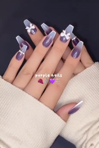 Kuku Palsu Dan Lem Nail Art Wisuda Aesthetic Nikahan Tangan COD Hand Polish Stainless Steel Cat D581