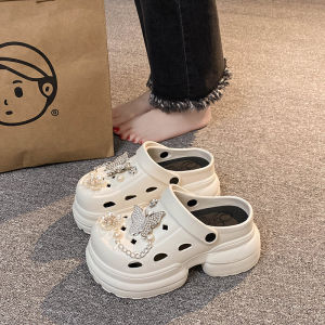 EVA Thick Bottom Clog Shoes Womens Summer Outdoor Work Pack Toe Slippers Casual Style Inner Heightening for Young And Middle-Aged