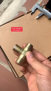 Cút ren chữ T 10 hoặc 12 cút 3 đầu ren chia hơi chia nước chống rỉ chống dò hơi lắp cho đường hơi xe ô tô