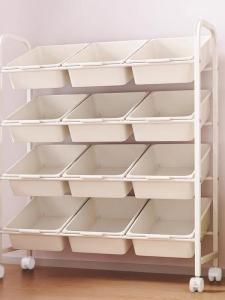 Toy Storage Rack Multi-layer Snack Shelves Home Living Room Mobile Organizing Cabinet