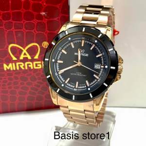 Mirage 8713 Rosegold Original Jam Tangan Pria Original Rantai Stainless steel Tanggal Aktif Tahan Air Analog Kuarsa Original Ralpict
