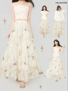 KEIKO | Rose Print Light Flowy Skirt