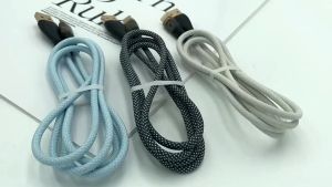 6A Super Fast Charge USB Cable Nylon Braided Charger Cord Support 120W Quick Charging Android Micro Data Transfer Cord With Transparent LED Light
