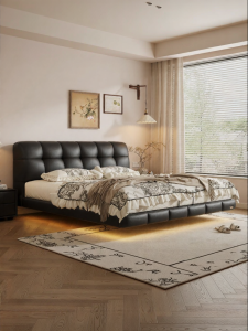Retro Creamy Style Italian Padded Storage Bed