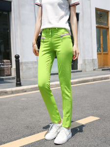 Womens Summer Golf Pants Breathable Slim Fit Casual Trousers Quick Dry UV Protection mid Waist Zipper Closure Sportswear