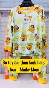 Bộ dài tay cho bé trai bé gái chất vải thun lạnh Minky mom loại 1 chất mềm mịn mát an toàn cho da bé họa tiết cực xinh cho bé size to 18-40kg