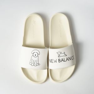 Dép quai ngang nữ Newbalance Golden Dog xinh dễ thương êm nhẹ quai có lót đế chống thấm