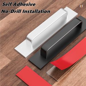 148/200mm Self-Stick Instant Cabinet Drawer Handles Pulls - Aluminum Alloy Self Adhesive Cabinet Handle Drawer Push Pull Handle