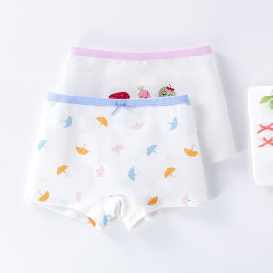 Anti-Discomfort Girls Panties Cotton 4-Angle Shorts