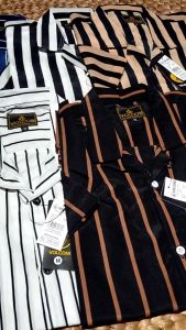 Kemeja Santai Casual & Kemeja Garis Hitam Putih Bisa COD