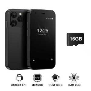 SERVO | 15SE Small Pocket Mobile Phone 3.0 Inch HD Screen 3G WCDMA Android 8.1 Dual SIM Face Unlock WiFi GPS Play Store Mini Smartphone