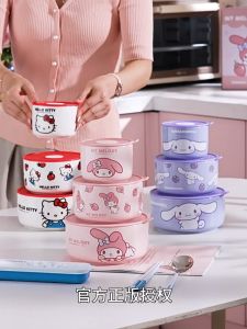 SG Sanrio Melody Hello Kitty HK Ceramic Vacuum Ceramic Airtight sealed lunchbox rice soup bowl rice microwave Giftbox