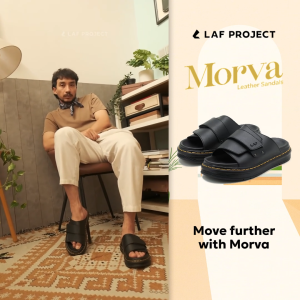 Sandal Slide Pria Wanita Selop Empuk Anti Slip Casual Formal Morva Hitam LAF Project