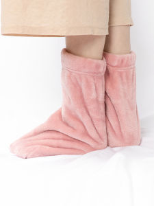 Womens Winter Thickened Warm Sleep Socks Loose Fit Comfortable Polyester Fiber Mid-Calf Pure Color Home Wear Foot Covers