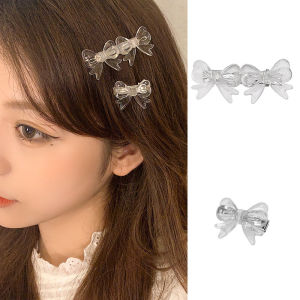 🔥Transparent Bow Hairpin Sweet Temperament Bangs Clip Girl Hairpin Hair Accessories Head Clip LovelylifeFu👍