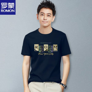 Mens Summer New Style Lormon Pure Cotton Short Sleeve T-Shirt Casual Breathable Sweat Absorbent Loose Fit Fashionable Tee