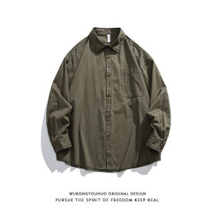 WUKONGYOUHUO | Vintage Japenese Striped BF Loose Shirt
