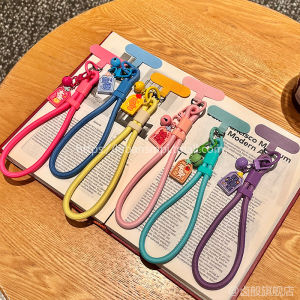 Durable Outdoor Travel Phone Lanyard Adjustable Wrist Cord Cute Bell Pendant Womens Style Nylon Braided Line Multi-Functional Clip Pad