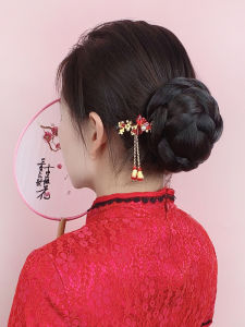 Integrated Hanfu Hair Accessories Brides Cheongsam Hairpin Versatile Ancient Style Hairdo Fake Hair Pack for Easy Hairdressing