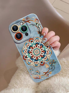 Liquified Silicone Lotus Pattern Phone Case Full Cover for  17Promax 17Pro New 17Air Women 16E Ultra Popular 15Plus