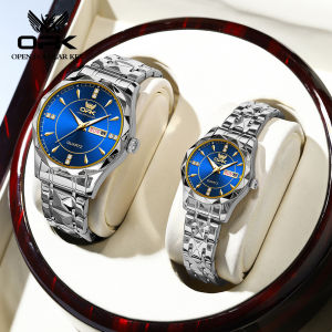 OPK 8151 Golden Stainless Steel Couple Watches