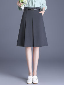 Elegant A-Line Mini Skirt Suit for Pear Shaped Women High Waist Polyester Fiber Vintage Style Womens Half Body Skirt