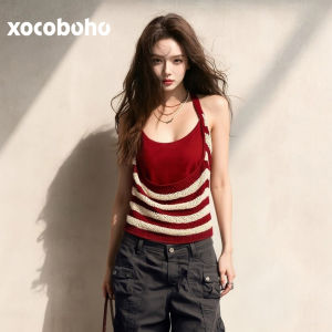 xocoboho | Unique Attractive No Collide Red Layered Tank Top