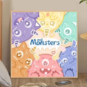 2025 New Digital Acrylic Painting DIY Coloring Cartoon Anime Hand Drawing Childrens Handcraft Stress Relief Decorative Artwork