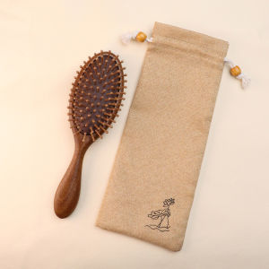 Portable Mini Real Wood Head Meridian Massage CombGRISEANA Brand Pocket CombBasic Packaging