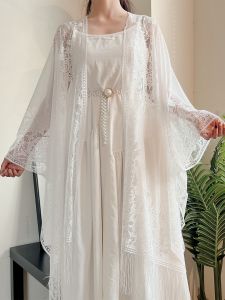 Retro Lace Tassel Lace Open Front Kimono