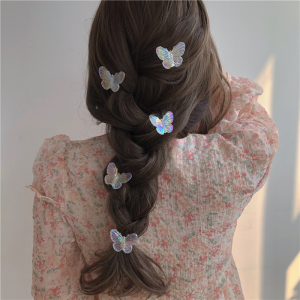 Adorable Small Butterfly Edged Hair Clip for Girls Iridescent Duck Bill Clips Super Cute for Your Hair Accessorie Perfect for Wedding Party Holiday Gift