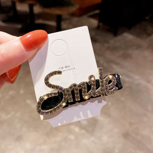 Classic Style Letters Barrettes South Korea Simple Graceful Fancy Gold Velvet Clip Diamond Bangs Broken Hairpin Clip