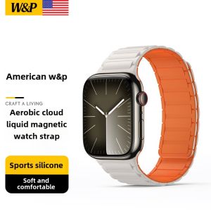 W&P Watch Strap watch For ultra2/1 Magnetic Silicone Sport Band iWatch S10/9/8/7/6/5/SE Liquid Magnetic PGBD-50