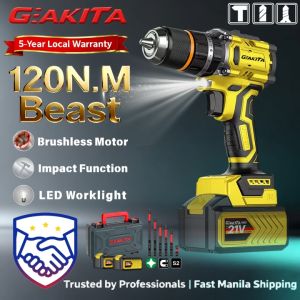 GEAKITA  Cordless Drill – 80Nm | Brushless | 4820 Motor | Pro Tool Set for Builders PT23