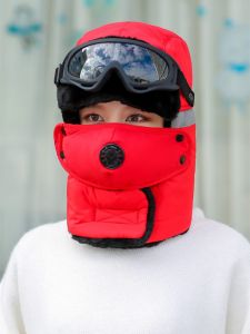 SHIPAILUO | Thickened Winter Warm Lei Feng Cap For Men And Women Outdoor Cycling Windproof Snowy Area Hat Casual Style Polyester Fiber