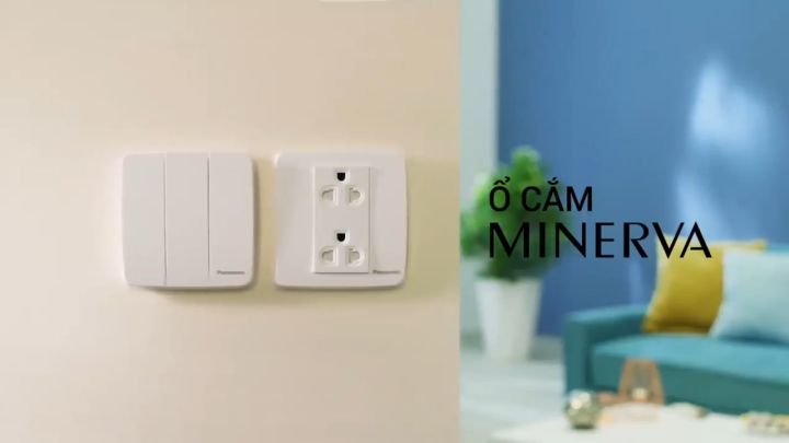 Bộ Công Tắc, Ổ Cắm Vuông (Màu Trắng) Minerva - Panasonic