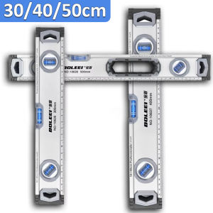 30/40/50cm High Precision Level Ruler 3-in-1 Magnetic Angle Meter Cast Aluminum Level Protractor Inclinometer Measuring Leveler