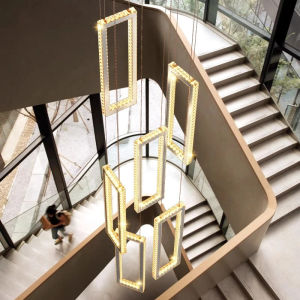 Trang trí nội thất hiện đại Crystal ChandelierCầu thang ChandelierPhòng khách ChandelierChiếu sáng nội thất Đèn sang trọng cao cấp Đèn trần