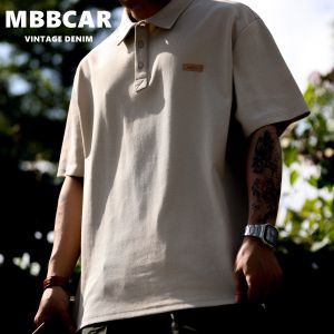 MBBCAR Brand summer Japanese short sleeved polo shirt for men loose collar heavyweight casual high-end T-shirt Paul shirt trend