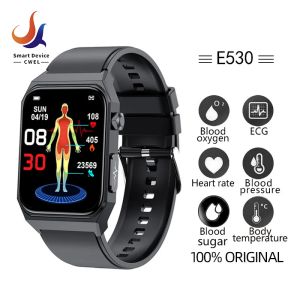 E530 Smart Watch Blood Glucose Blood Oxygen Heart Rate ECG Body Temperature Monitoring Bluetooth Call 1.92 Inches HD Touch Screen Smartwatch Waterproof Fitness Tracker For Android And IOS