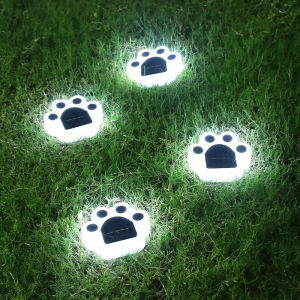 1/4Pack LED Solar Lights Outdoor Light Animal Paw Print Decorative Lamp for Garden Yard Walkway Terrace Camping Summer Decor