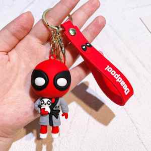 Exquisite Black Samurai Keychain PVC Bag Car Key Holder Deadpool Planet Battle Design Creative Gift Keychain without Brand