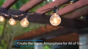 Solar Light Outdoor Solar Light G40 Tungsten Light LED Bulb Fairy String Light Outdoor Party Garden Wedding Decorative Light 25 Bulbs Ramadan Decor Christmas Decoration