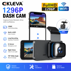 EKLEVA Car DVR WiFi 3.0 Full HD 1080P Dash Cam Rear View Camera Video Recorder Black Box Auto Dashcam Parking Monitor Night Vision