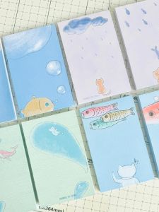 Original M5 Notes Double-sided Inner Pages Account Book Style Cat And Fish 100 Speculations No-glue Sticky Notes Blank Space