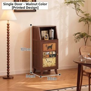 ZHUSHANXIA | Retro Wood Storage Cabinet