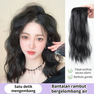 MELEDE Hairpiece Volume Rambut 35CM Curly Highlight Soft Brown Hairclip /Rambut Hairpiece Volume Rambut Penebal Rambut Palsu Wanita